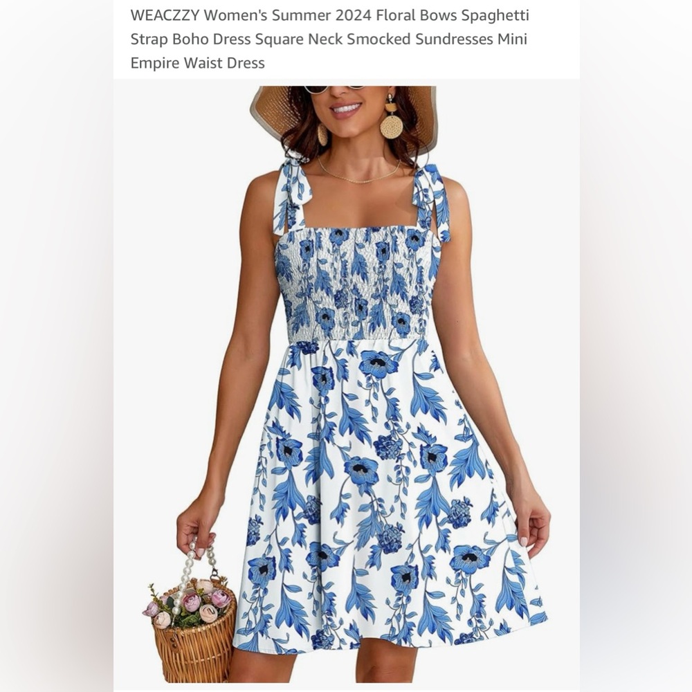 Blue floral dress
